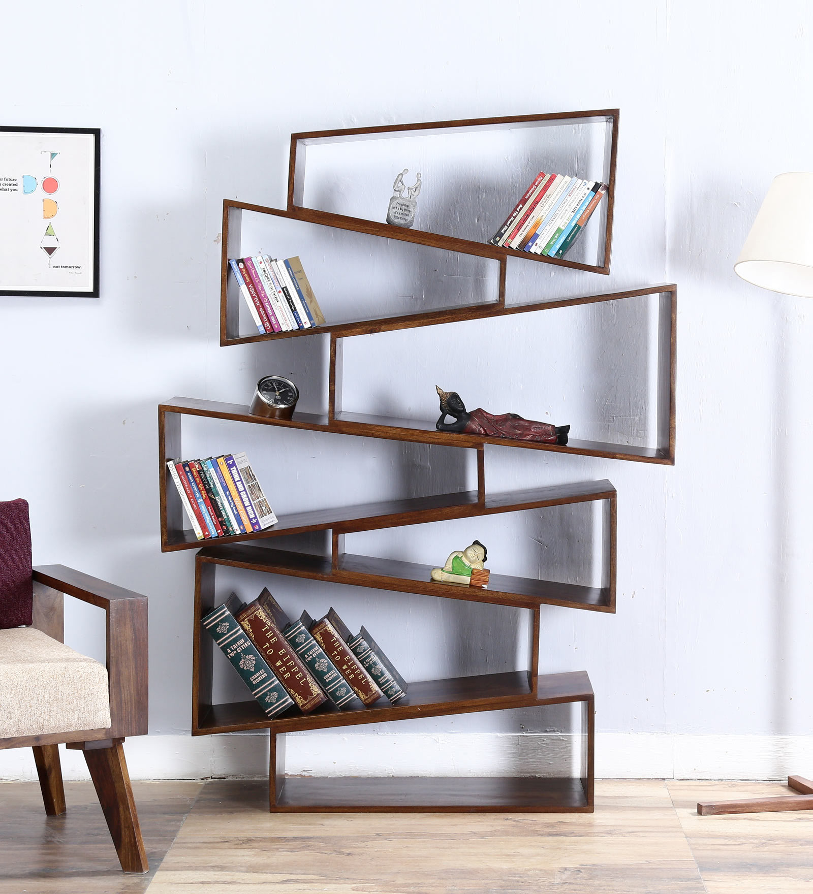 Fothmon Ivy Book Shelf in Provincial Teak Finish
